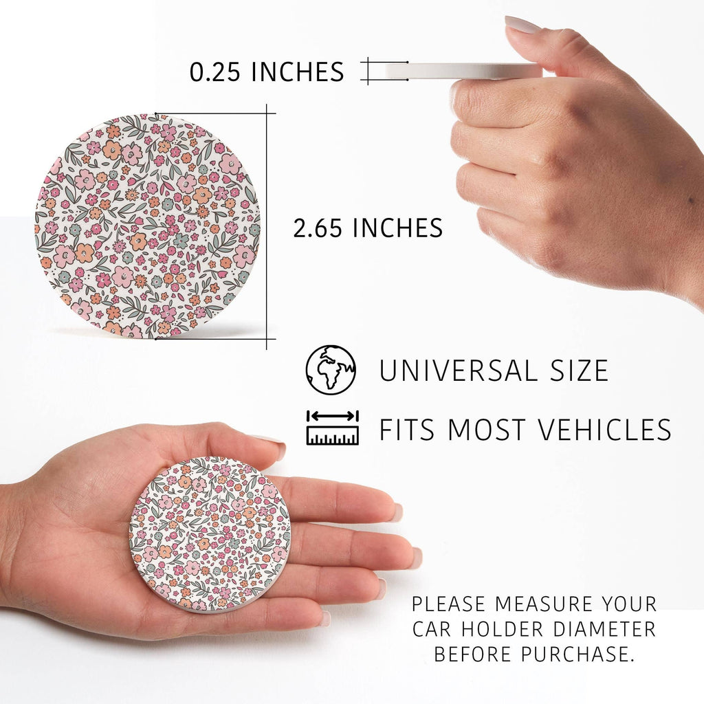 Floral Garden Car Coaster Set