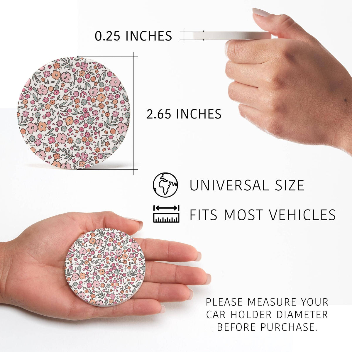 Floral Garden Car Coaster Set