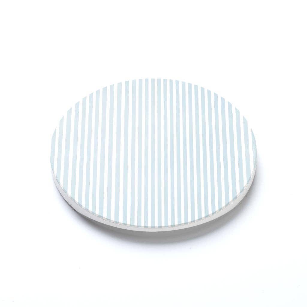 Chinoiserie Chic Stripe Pattern Car Coaster Set