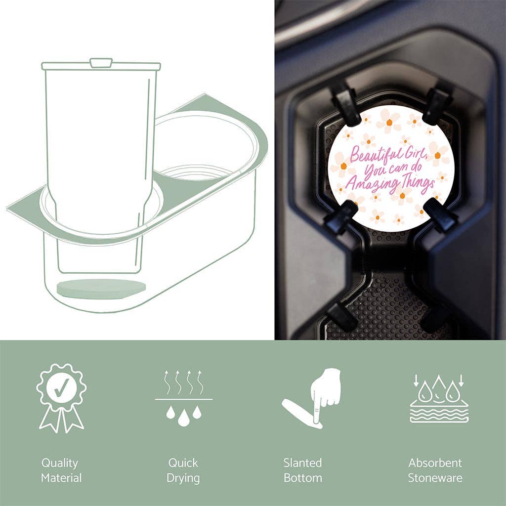 Beautiful Girl Car Coaster Set