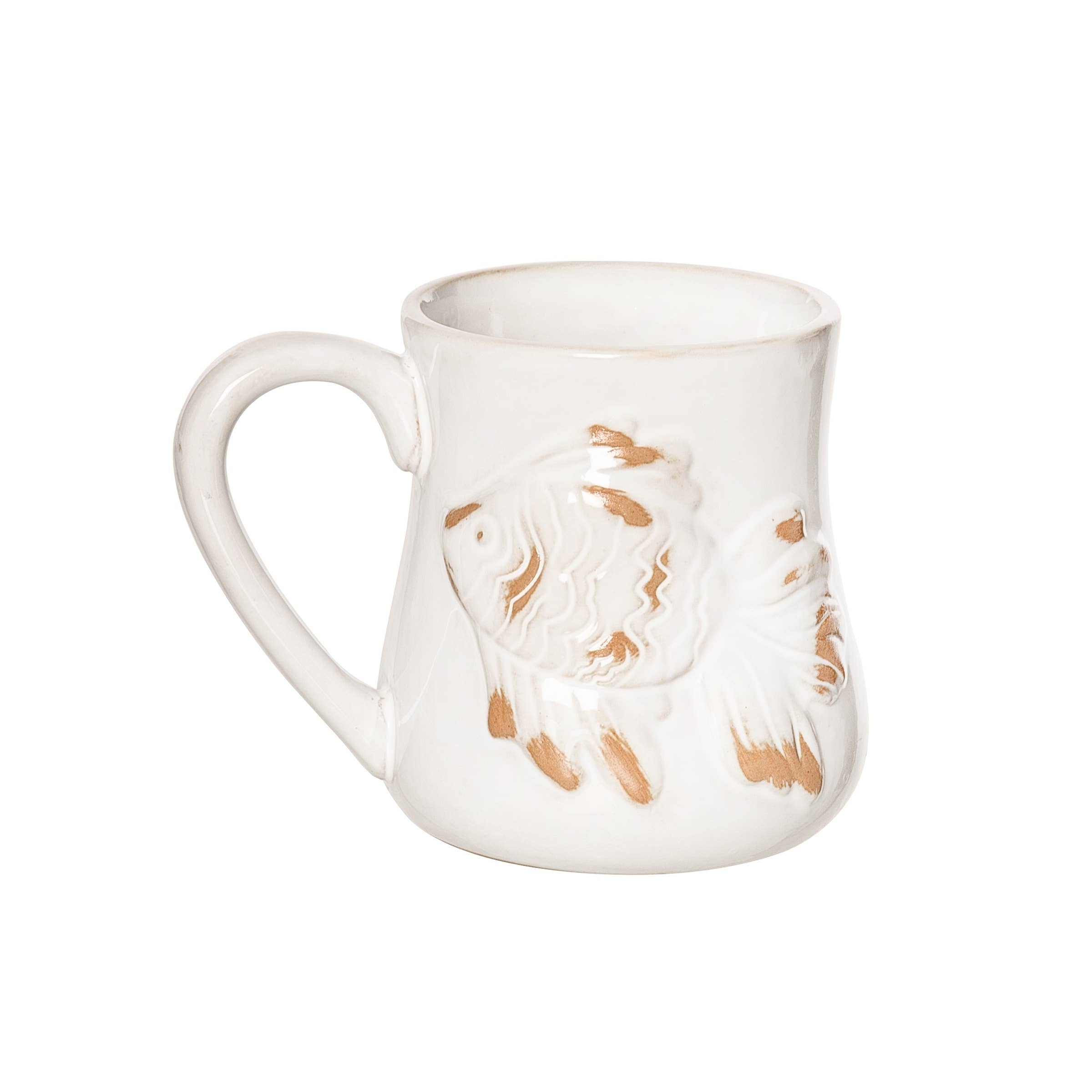 Coastal Vibes - White Porcelain Fish Mug