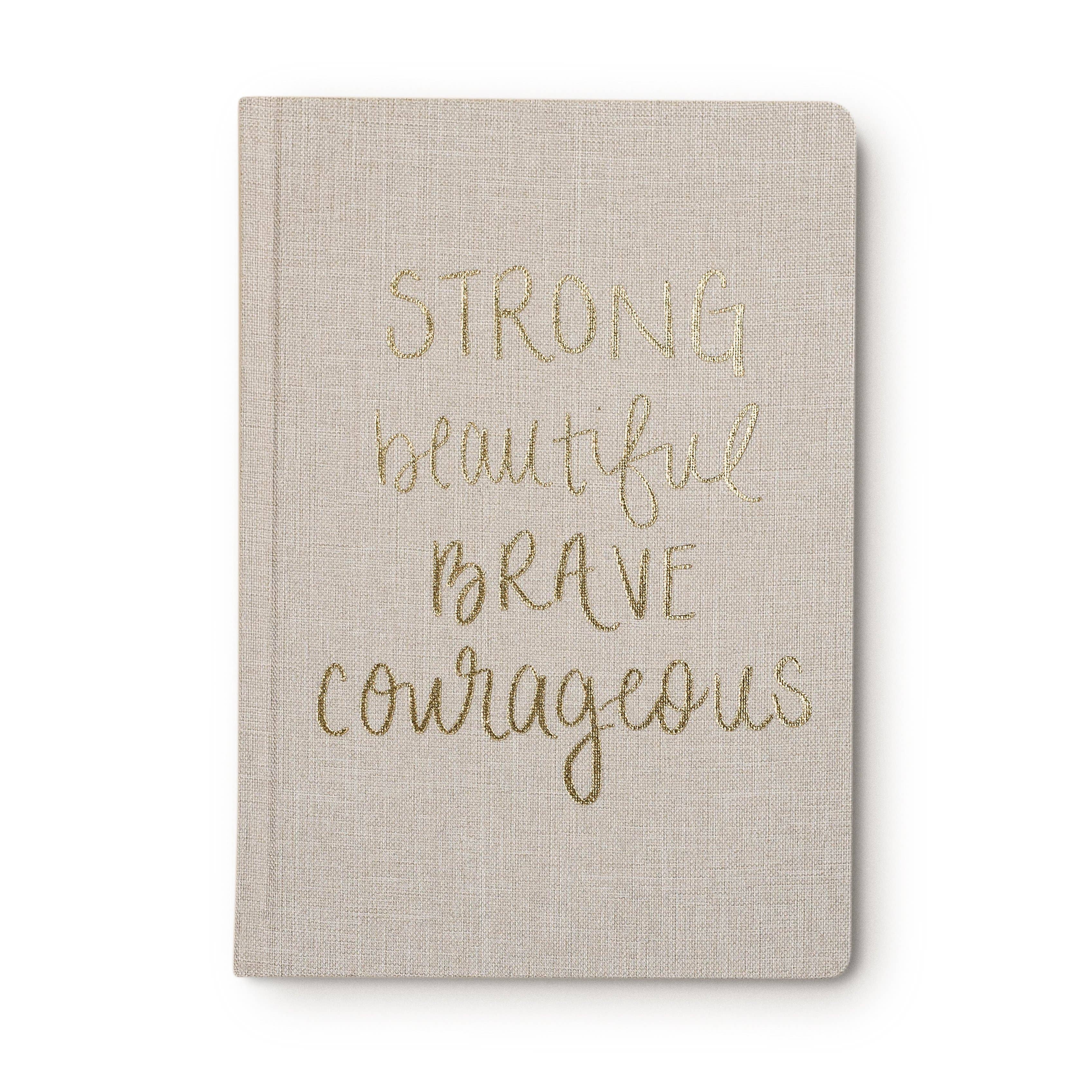Strong Beautiful Brave Courageous Fabric Journal Set