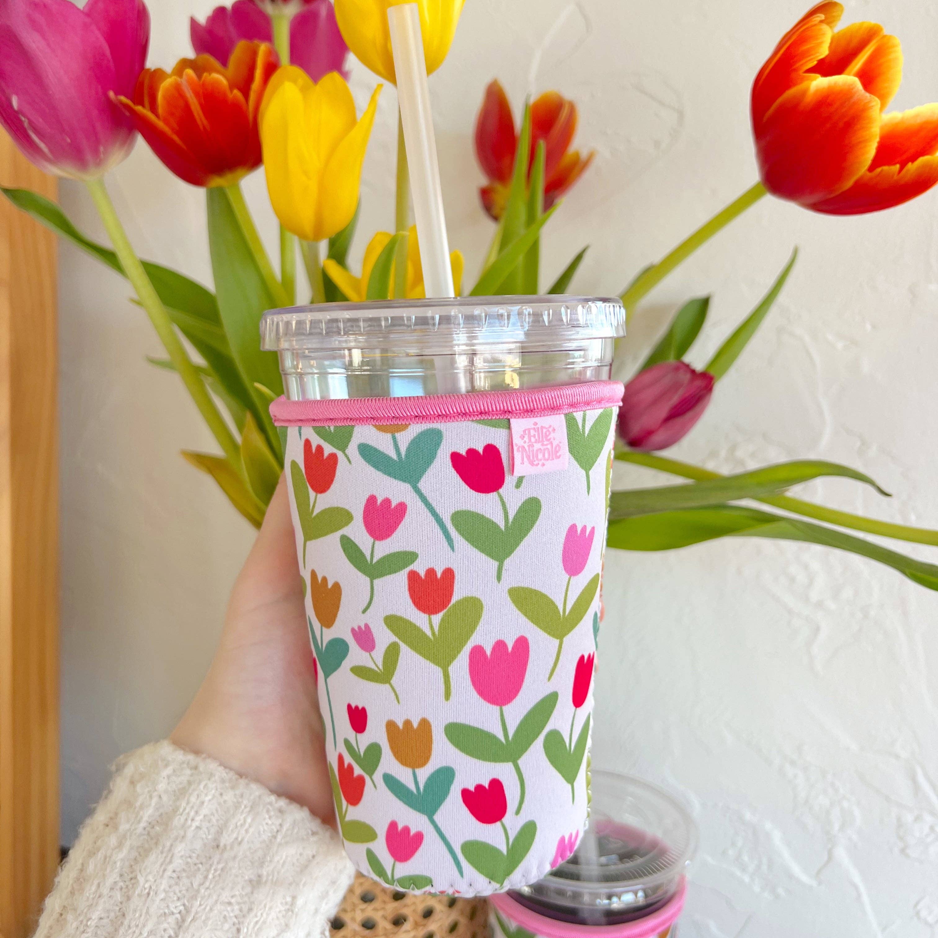 Iced Beverage Sleeve - Tulips