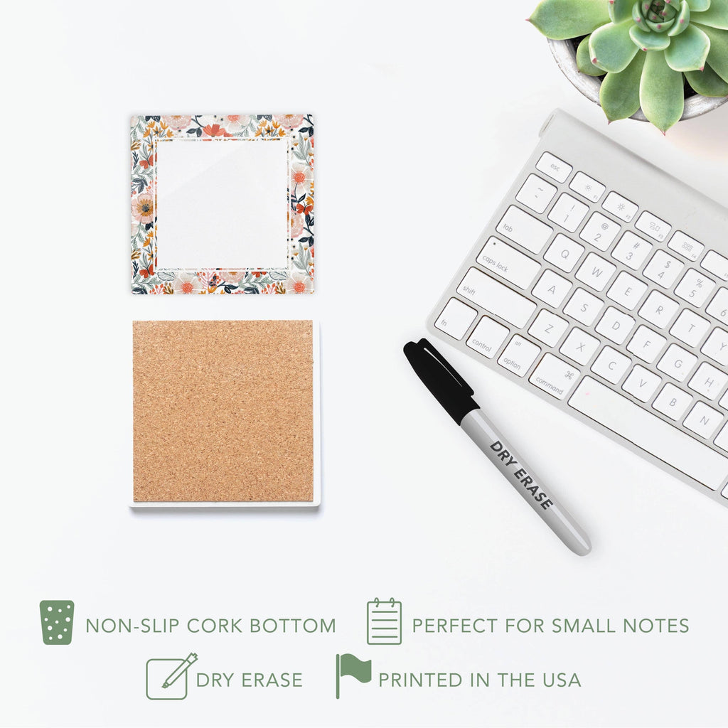 Pretty Things Floral Dry Erase Note Board