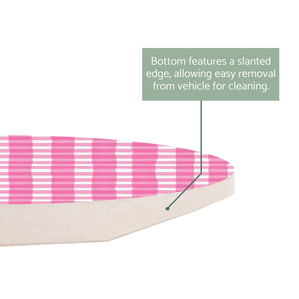 Pink Plaid Car Coaster Set