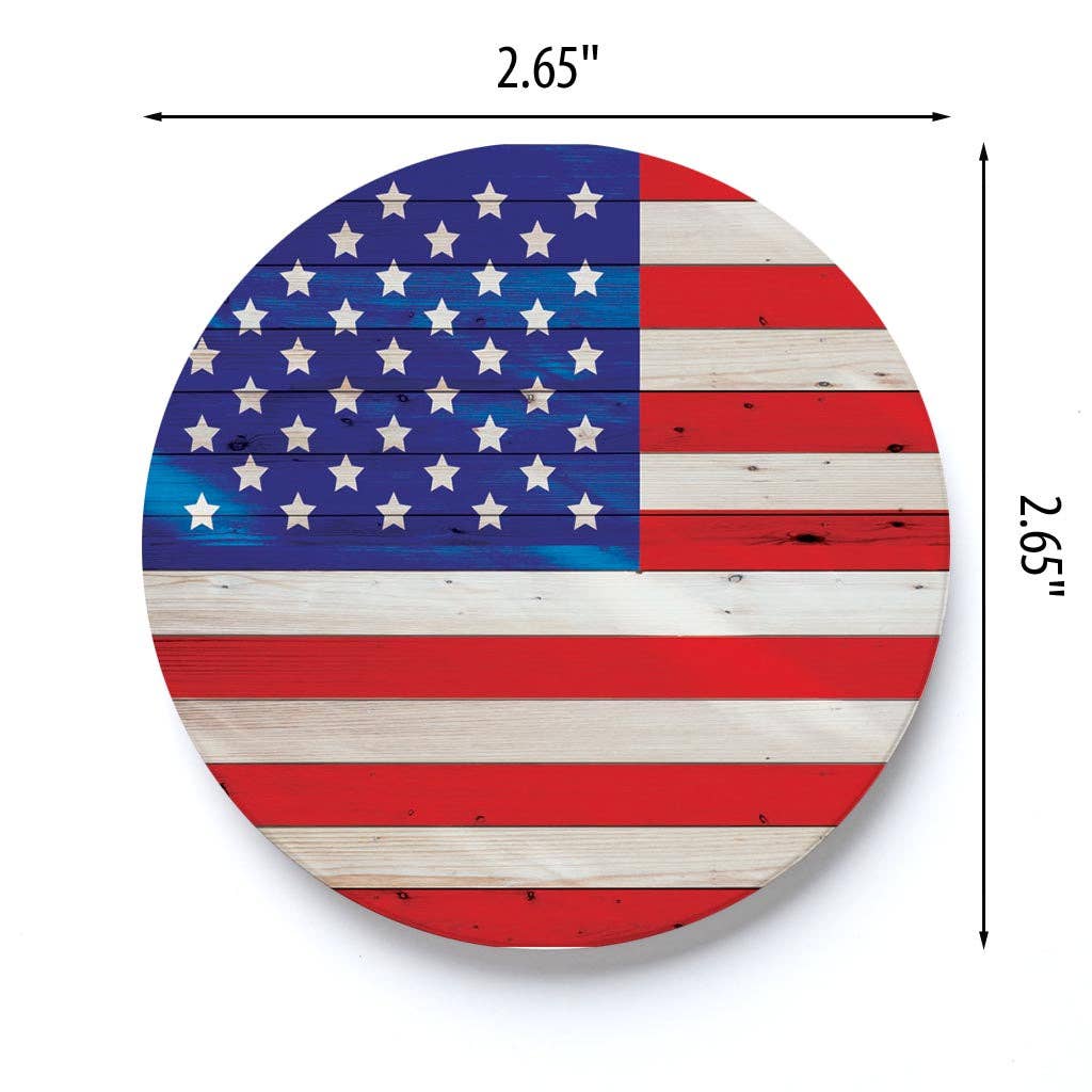 American Flag Car Coaster Set