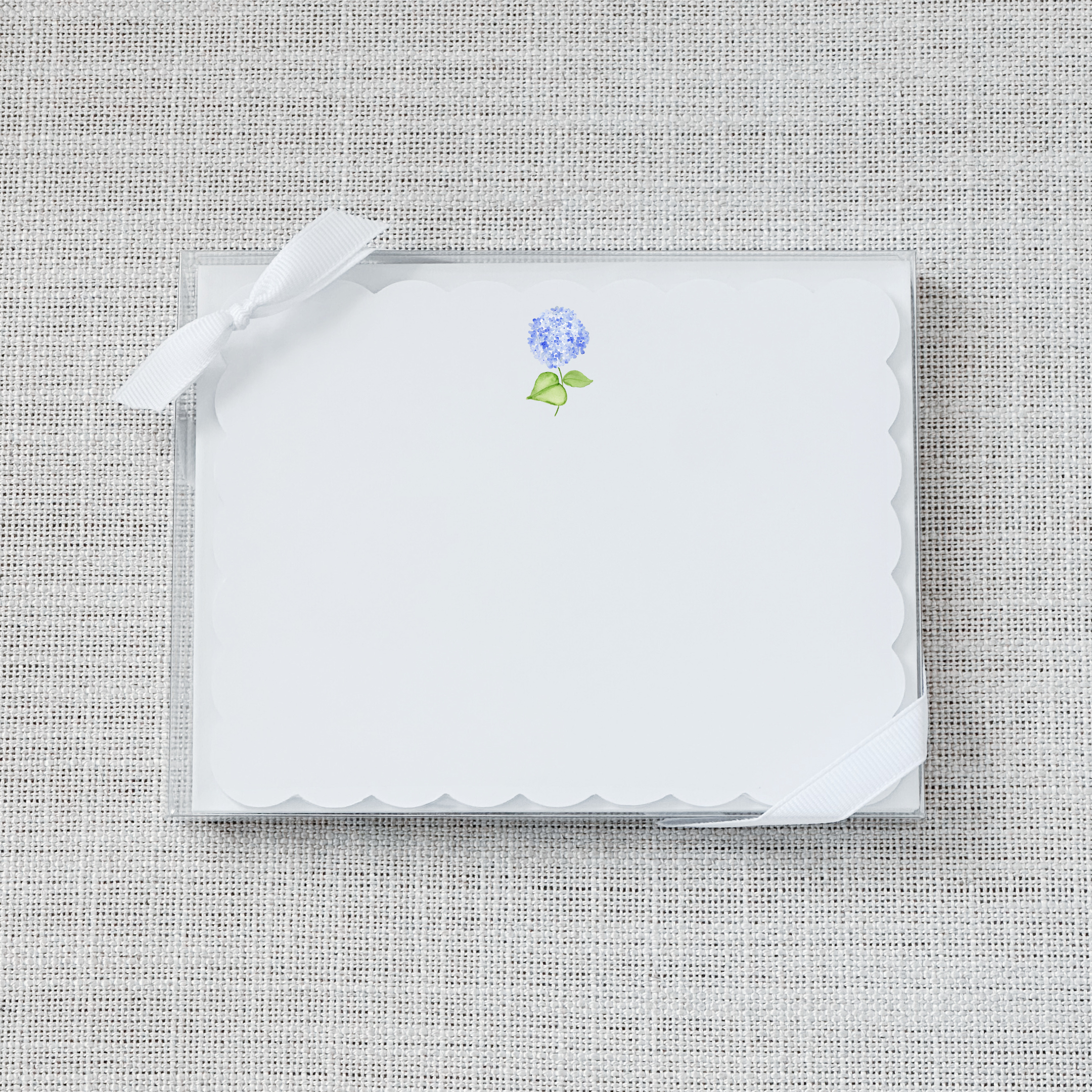 Blue Hydrangea Flat Notecard - Set of 15