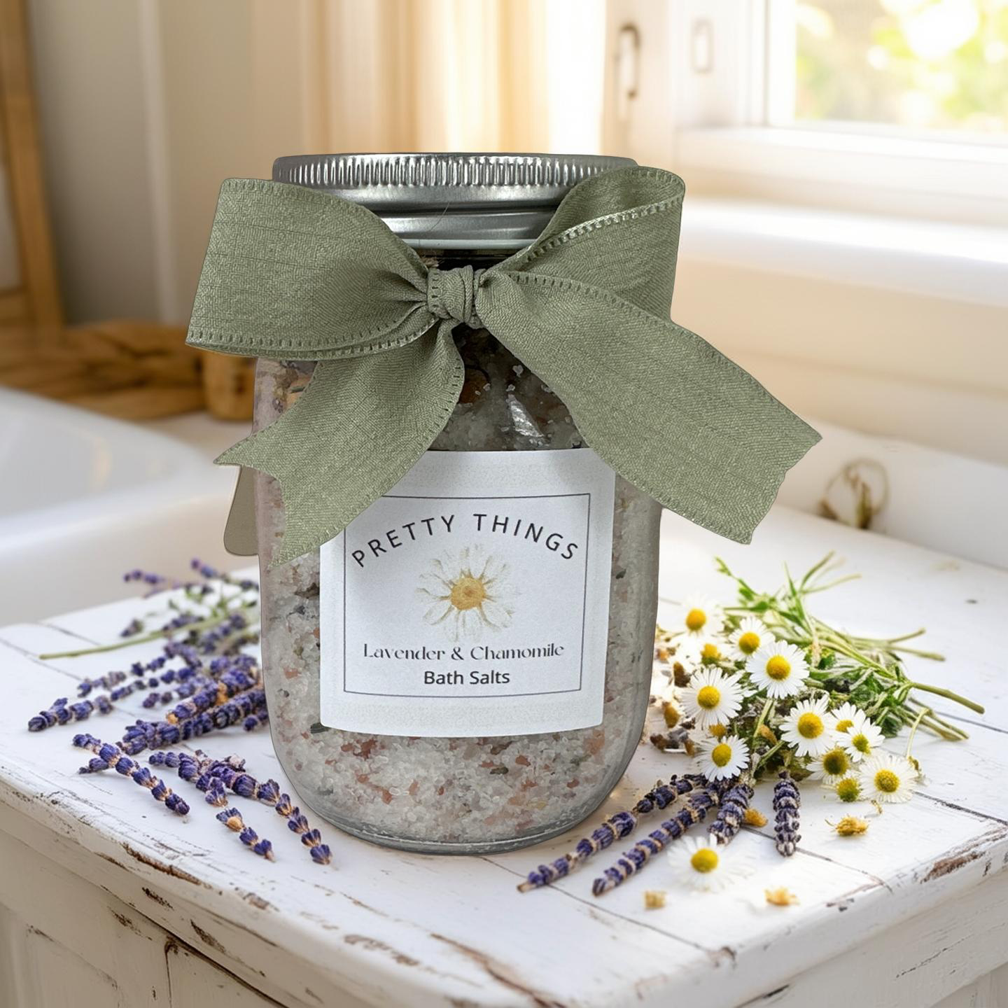 Luxurious Hand Crafted Lavender & Chamomile Bath Salt